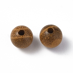 ウッドビーズ  染色されていない  ラウンド  ゴールデンロッド  6mm  穴：1.6mm&nbsp;WOOD-I009-01A-01