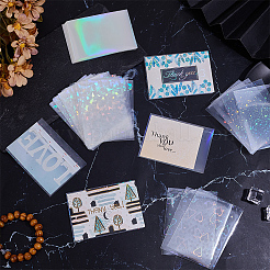 100Pcs 4 Styles Rectangle Laser PP Name Card Holders&nbsp;ABAG-CY0001-04