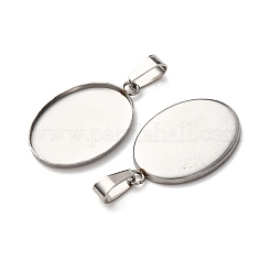 304 Stainless Steel Pendant Cabochon Settings&nbsp;STAS-D379-03B-P
