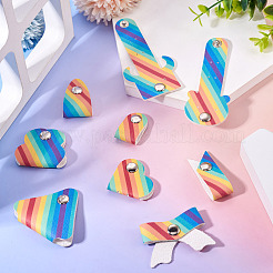9Pcs 9 Styles Rainbow Color PU Leather Cable Keepers&nbsp;AJEW-TA0002-35