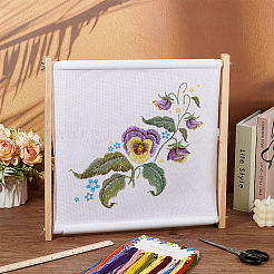 刺繍フープ  木製クロスステッチフープリング  刺繡とクロスステッチ用  正方形  桃パフ  415x435x27mm&nbsp;DIY-WH0580-80