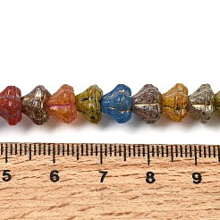 塗装ガラスビーズ連売り  ゴールドライン入り  花びら  ミックスカラー  10.5x8mm  穴：1.5mm  約50個/連  14.29''（36.3センチメートル）&nbsp;GLAA-B037-08