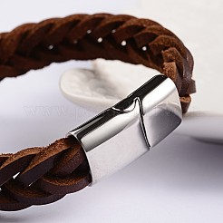 Trendy Leather Braided Cord Bracelets&nbsp;BJEW-P128-05