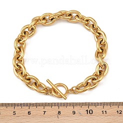 304 Stainless Steel Cable Chain Bracelets for Women&nbsp;BJEW-C129-08A-G