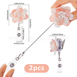 2Pcs Flower ABS Plastic Badge Reel&nbsp;AJEW-FH0008-77