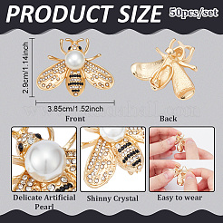50Pcs Alloy Rhinestone Lapel Pins for Clothes&nbsp;JEWB-WA0001-03