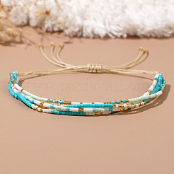 Glass Seed Beaded Braided Bead Bracelets&nbsp;QH7231