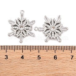 Brass Micro Pave Clear Cubic Zirconia Pendants&nbsp;KK-S389-14P