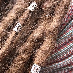 アルミ製ヘアカフ  ヘアコイルカフス  ミックスカラー  9x8mm  穴：7mm  50個/カラー  350個/セット&nbsp;ALUM-PH0003-02
