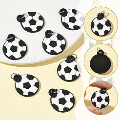 シリコンペンダント80個  白金鉄丸カンで  サッカー  29.5x24.5x3mm  穴：6mm&nbsp;SIL-SC0002-95