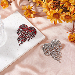 2Pcs 2 Colors Alloy Rhinestone Brooch&nbsp;FIND-GO0003-52