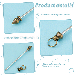 30Pcs 5 Colors Alloy Rivet Studs Pyramid Spikes&nbsp;FIND-PH0021-67