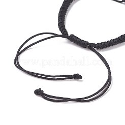 2本ナイロン編み込みブレスレット作り  ブラック  内径：2インチ（5.2cm）&nbsp;BJEW-JB07525-03