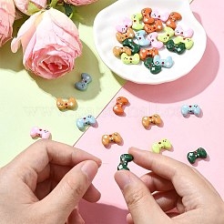 30色スプレー塗装合金ビーズ6個  エナメル  ゲームパッド  ミックスカラー  9.5x15.5x4.5mm  穴：1.6mm  5個/カラー  30pc&nbsp;FIND-CJ0002-68