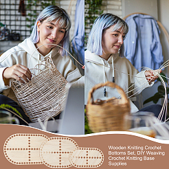 Wooden Crochet Basket Base&nbsp;TOOL-WH0051-16