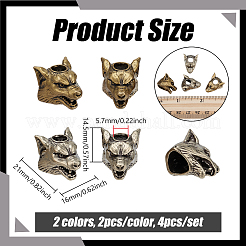 4Pcs 2 Colors Brass European Beads&nbsp;KK-NB0004-28
