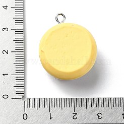樹脂チャーム  鉄パーツ  ドーナツ  きいろ  28~29x24~25x15mm  穴：2mm&nbsp;LS-RESI-I058-02A
