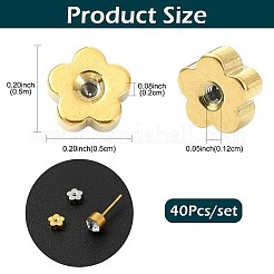 40Pcs 4 Styles Stainless Steel Ear Nuts&nbsp;STAS-FS0002-21