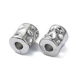 変色しない304ステンレススチールビーズ  コラム  ステンレス鋼色  9x8mm  穴：3mm&nbsp;STAS-C089-01C-P