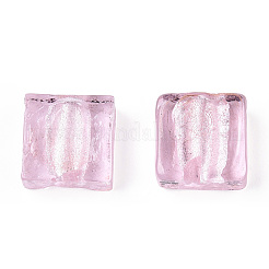 Handmade Silver Foil Lampwork Beads&nbsp;FOIL-S006-12x12mm-02