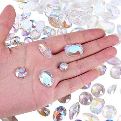 縫い付けラインストーン  台湾アクリルラインストーン  二つの穴  衣料品アクセサリー  フラットバック  ミックスカラー  12~25x8~15x3~5mm  穴：1mm  15個/コンパートメント  150個/箱&nbsp;ACRT-PH0001-01