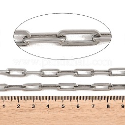 304ステンレススチールテクスチャペーパークリップチェーン  スプールで  溶接されていない  ステンレス鋼色  15x5.5x1.5mm&nbsp;CHS-H118-09P