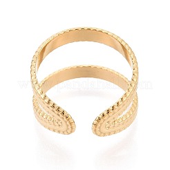 Adjustable Ion Plating(IP) 304 Stainless Steel Cuff Rings for Women&nbsp;RJEW-N052-25G