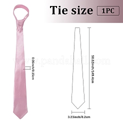 男性用ポリエステルネクタイ  純色ネクタイ  パールピンク  1494x82x1.5mm&nbsp;AJEW-WH20006-250B-08