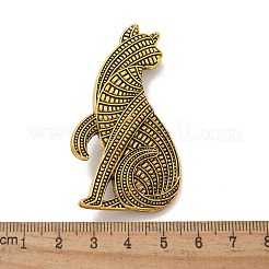 ペルシャ猫の合金ブローチ  アンティーク黄金  59.5x33mm&nbsp;JEWB-Q004-03AG