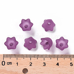 透明アクリルビーズキャップ  チューリップの花  スズラン  艶消し  パープル  10x6mm  穴：1.5mm  約2100個/500g&nbsp;PL543-7