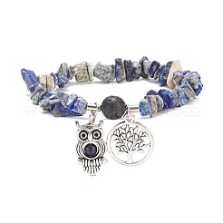 Natural Gemstone Chips Beaded Stretch Bracelet&nbsp;BJEW-JB08603
