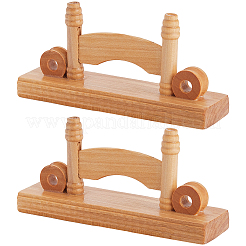ウッドディスプレイスタンド  ディスプレイファンホルダースタンド  キャメル  6.85x14.4x4cm&nbsp;AJEW-WH20048-93A