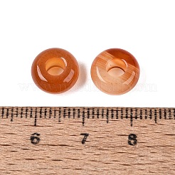 天然レッドアゲート ヨーロピアンビーズ  滑らかなロンデル  大穴ビーズ  10x4.5~5mm  穴：4mm&nbsp;G-Q602-04E
