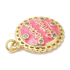 Brass Micro Pave Cubic Zirconia Pendants&nbsp;KK-Q775-20G