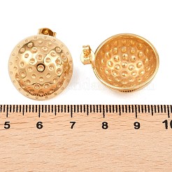 304ステンレススチールスタッドピアス  半円  PVD真空メッキ  長持ちメッキ  ゴールドカラー  20.5mm&nbsp;EJEW-G457-04B-G