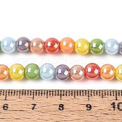 電気メッキガラスビーズセット  ラウンド  虹メッキ  カラフル  6~6.5mm  穴：0.7~1mm  約68~71個/連  14.17~15.35''（36~39センチメートル）&nbsp;EGLA-N019-6mm-03