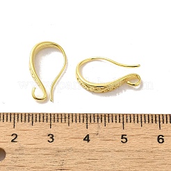 真鍮のピアスフック  カドミウムフリー＆鉛フリー  24KGP本金メッキ  18.5x3.8mm  穴：2mm  ピン：0.8mm&nbsp;X-FIND-Z039-25G