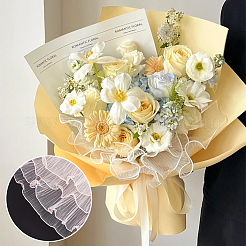ポリエステルフラワーブーケラッピングメッシュペーパー  バレンタインデーの  結婚式  誕生日の装飾  ピンク  28cm&nbsp;DIY-WH0542-37C