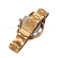 合金の腕時計ヘッド機械式時計  ステンレス製の時計バンド付き  ゴールドカラー  220x20mm  ウォッチヘッド：54x51x15mm  ウオッチフェス：35mm&nbsp;WACH-L044-04G