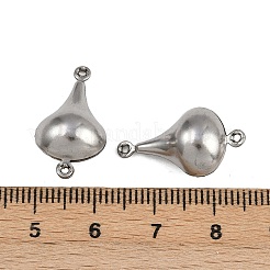 304ステンレススチールコネクタチャーム  ティアドロップリンク  変色しない  ステンレス鋼色  22x12x8mm  穴：1mm&nbsp;STAS-L297-03P