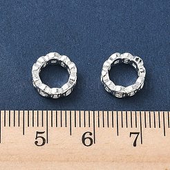 真鍮大穴ビーズ  銅貨の指輪  925銀メッキ  10x4mm  穴：6.5mm&nbsp;KK-P355-24S