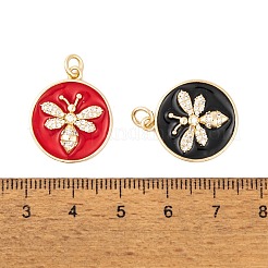 Brass Micro Pave Cubic Zirconia Pendants&nbsp;KK-E108-02G