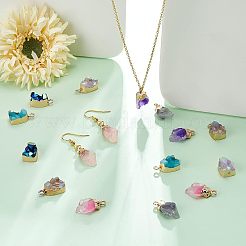16Pcs 8 Color Druzy Resin Pendants&nbsp;RESI-FH0001-36