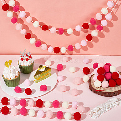 Wool Felt Ball Garland Colorful Pom Pom&nbsp;AJEW-WH0258-717A