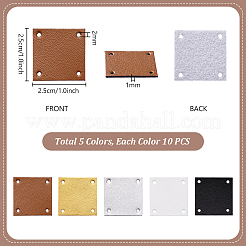 50Pcs 5 Colors PU Leather Labels&nbsp;DIY-PH0030-33B