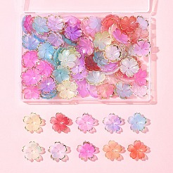 120 個 8 色のアクリルビーズキャップ  5  - 花びらの花  ミックスカラー  17.5x18x5mm  穴：1.2mm  15個/カラー&nbsp;OACR-FS0001-83