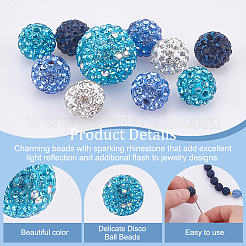 100Pcs 5 Colors Polymer Clay Pave Rhinestone Beads&nbsp;RB-OC0001-10A