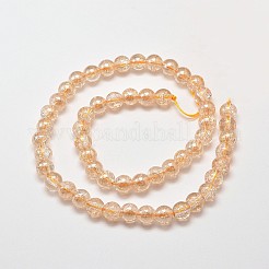 Electroplate Synthetic Crackle Quartz Bead Strands&nbsp;EGLA-J067-12mm-HR07