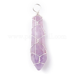 Natural Faceted Gemstone Pointed Pendants&nbsp;PALLOY-JF01296