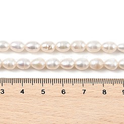 天然養殖淡水パールビーズ連売り  ライス  グレード3 A  古いレース  5~6mm  穴：0.7mm  約44~49個/連  13.78~13.98''（35~35.5センチメートル）&nbsp;PEAR-I007-01B-05B